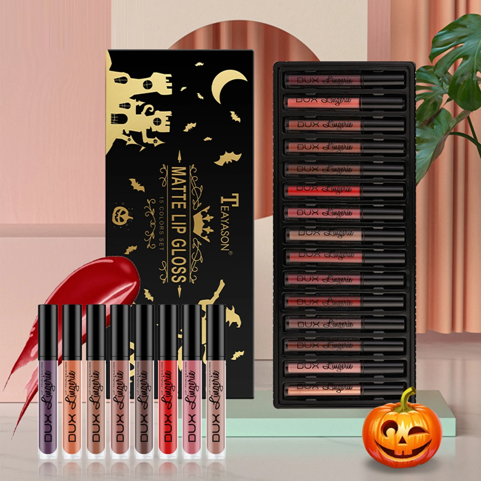 

15 Pieces Matte Liquid Lipstick Waterproof Not Fade Non-Stick Cup Lip Gloss Nude Lip Stain Lips Makeup Kits Gift Set Smooth