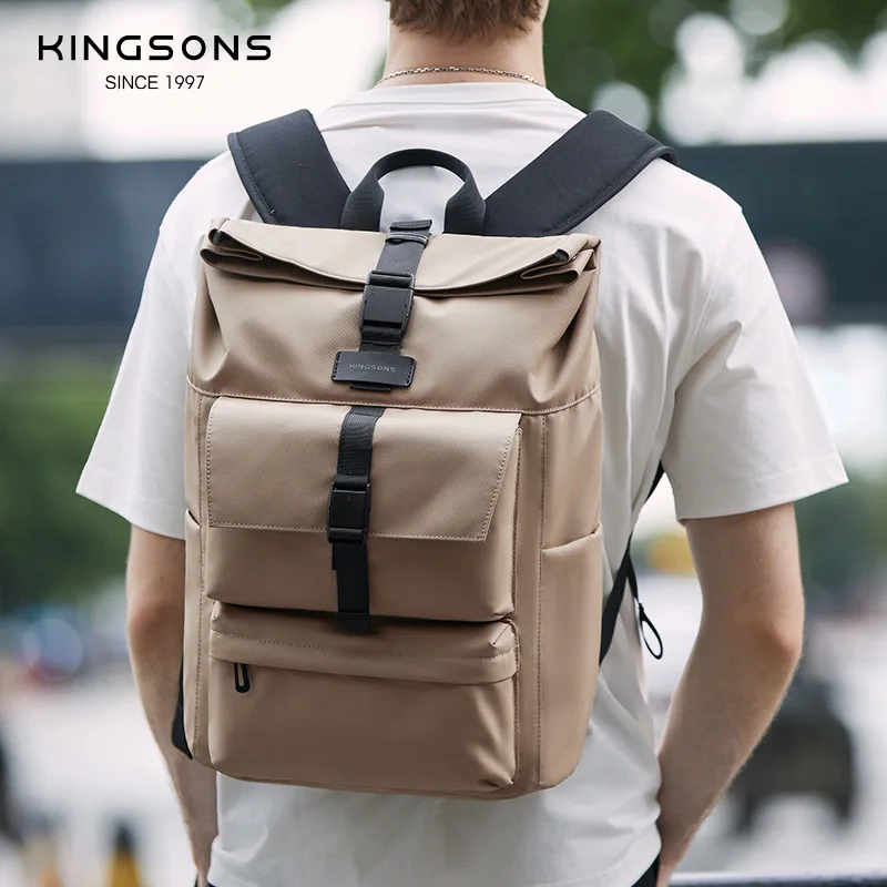 Фото Kingsons 2024, новый рюкзак в городском стиле для мужчин, ноутбук 15/15,6 дюйма, легкий, простой, водонепроницаемый, повседневный, спортивный для коротких поездок №3