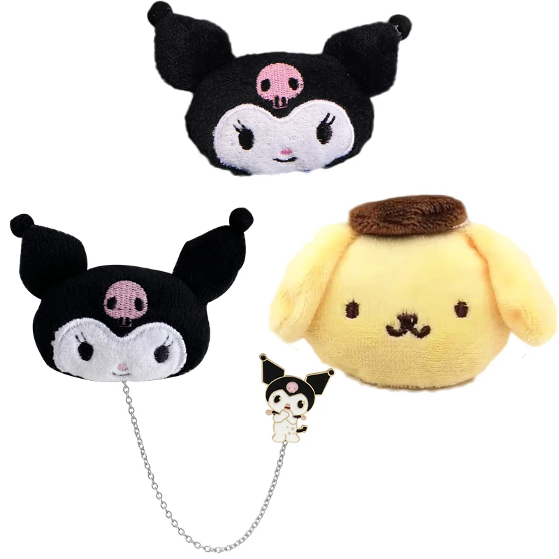 

Брошь Sanrioed Kuromi Cinnamoroll Mymelody Женская милая плюшевая мультяшная кукла булавка одежда сумка аниме аксессуары подарок на день рождения