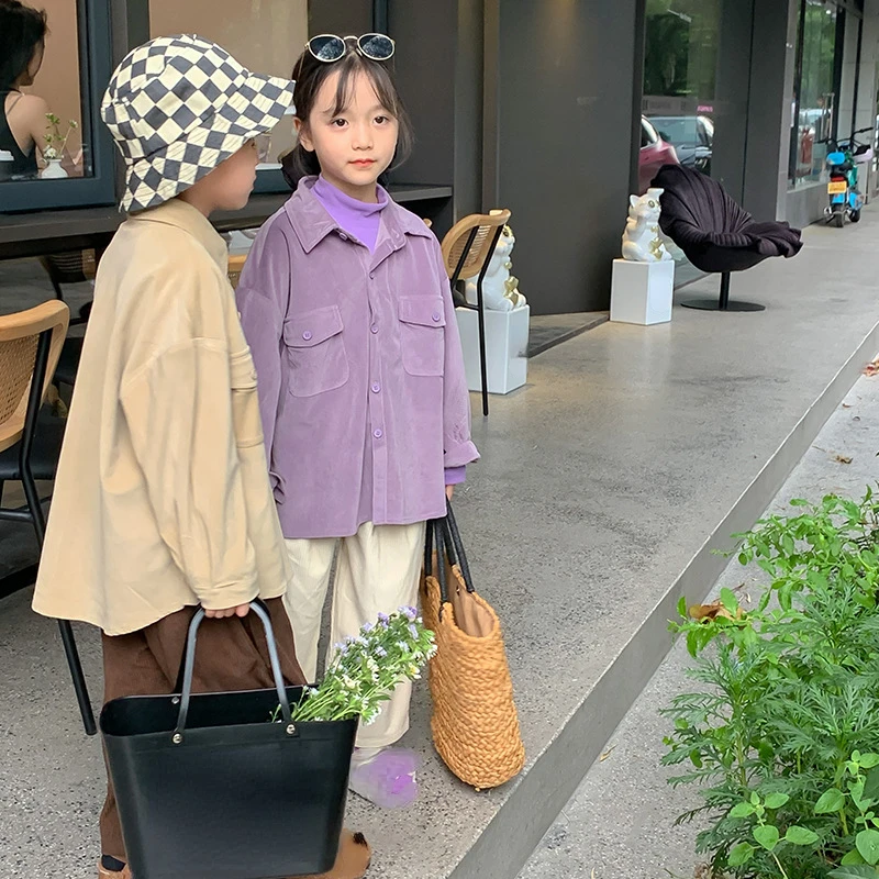 

Autumn Baby Boys Pocket Lapel Cotton Solid Clothes Kids Coat Jackets Girls Coat Work Coat Jacket Boys Outerwear