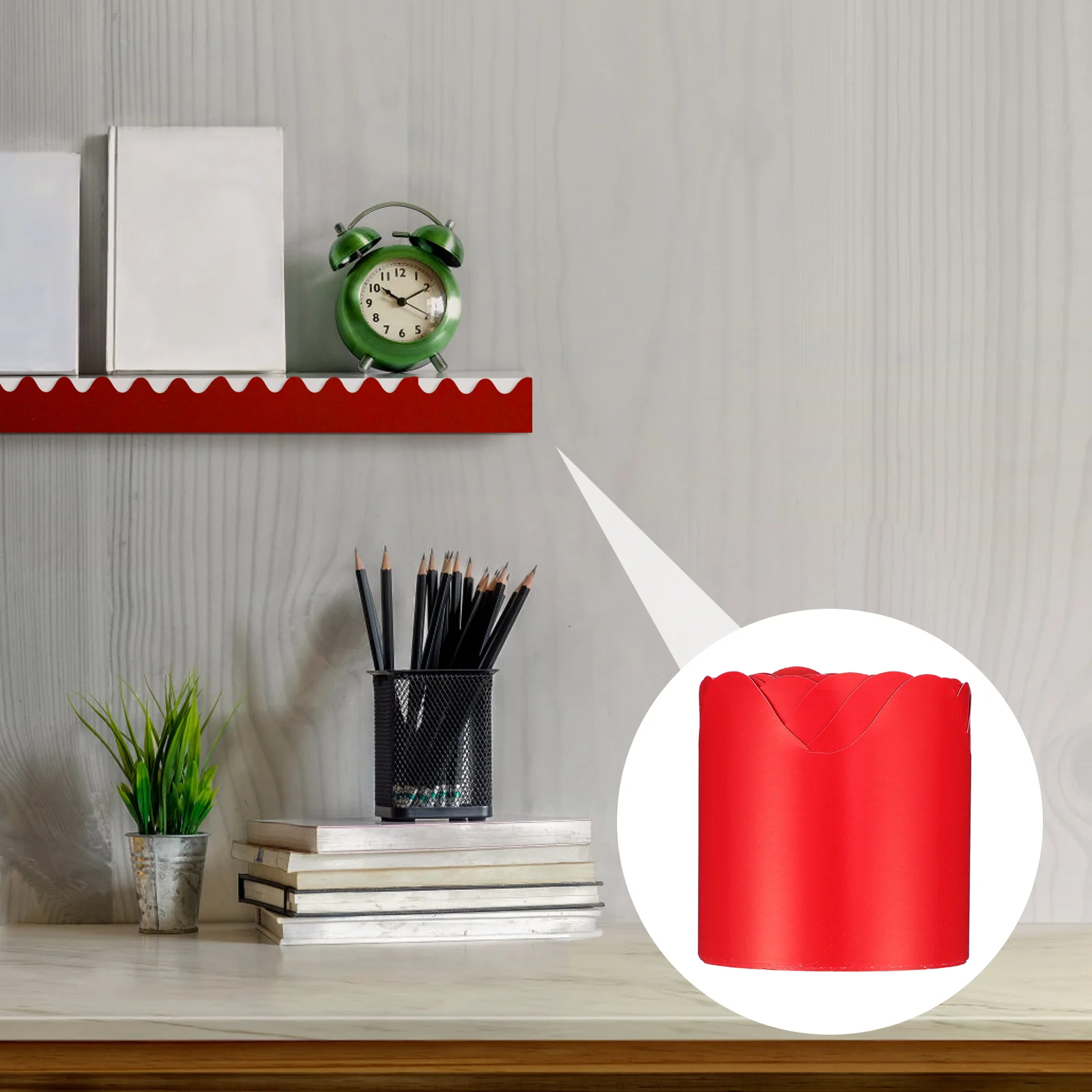 

5m Office Whiteboards Paper Rolled Border Trim Chalkboard Sticker for Classroom Wall Decoration ( Red )