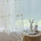 Однотонные бежевые и белые тюлевые прозрачные оконные шторы с вышивкой для гостиной, спальни, современные занавески из органзы, занавески из ткани