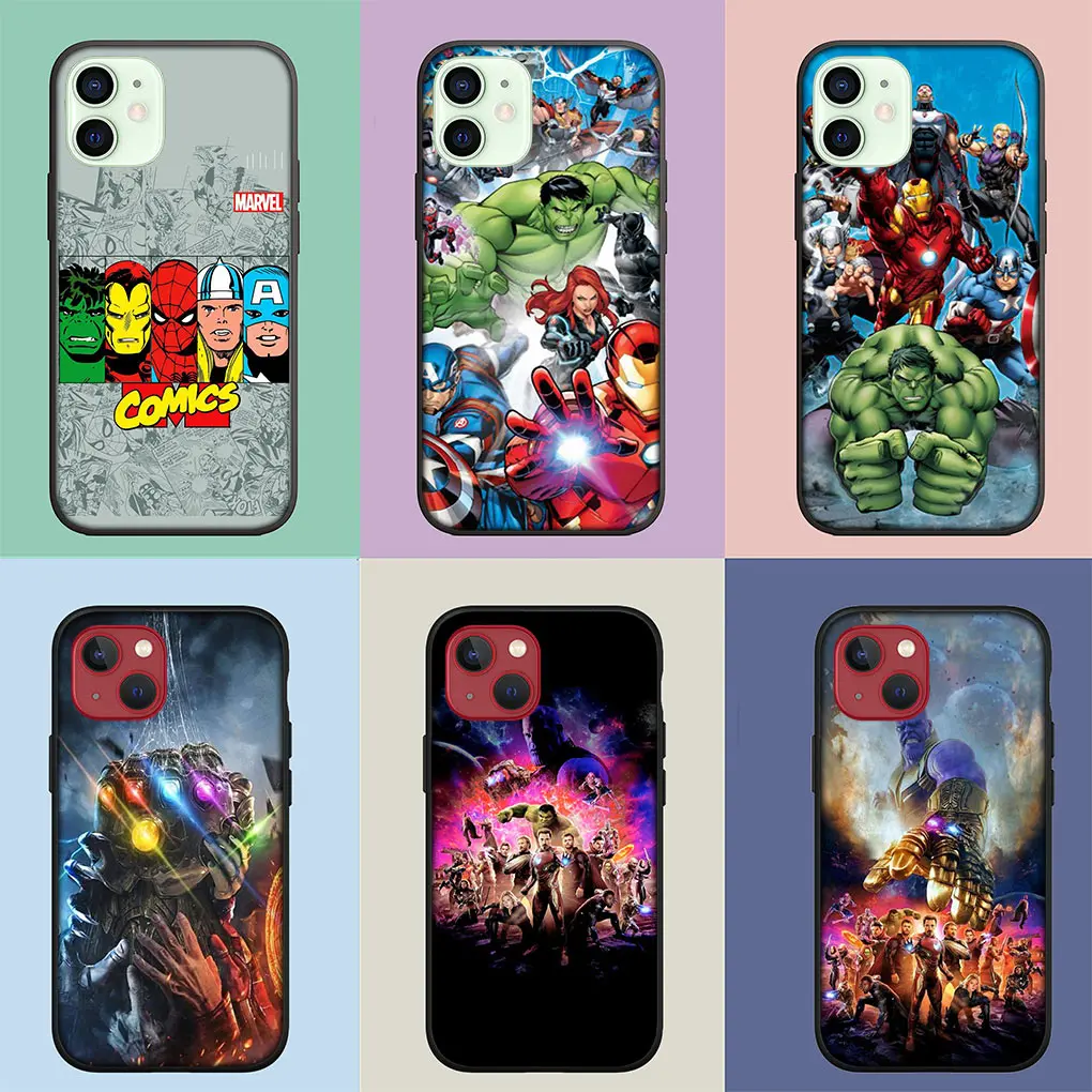 Чехол для Apple iPhone 16 11 Pro XS Max X XR 6s 7 8 6 Plus + SE 2022 чехол телефона A-Avengers M-Marvels S-Spiders I-Iron Man