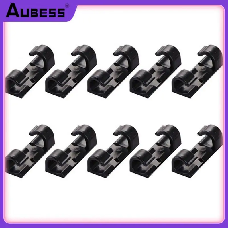 

20pcs Cord Holder Desktop Tidy Fixed Clamp Data Line Bobbin Winder Self-adhesive Home Accessories Tools Wire Manager Home Office