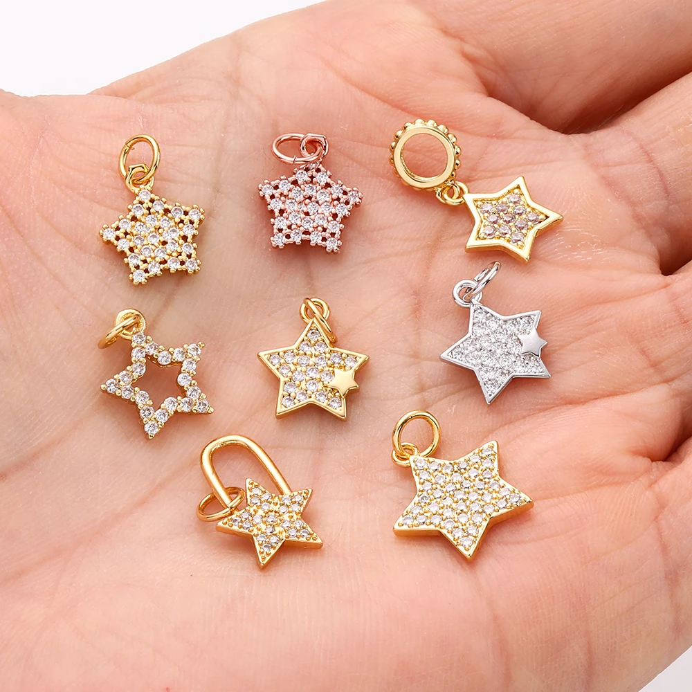 Star Pendant Charms for Jewelry Making Moon Charm Designer Necklace Earrings Bracelet Make Copper |