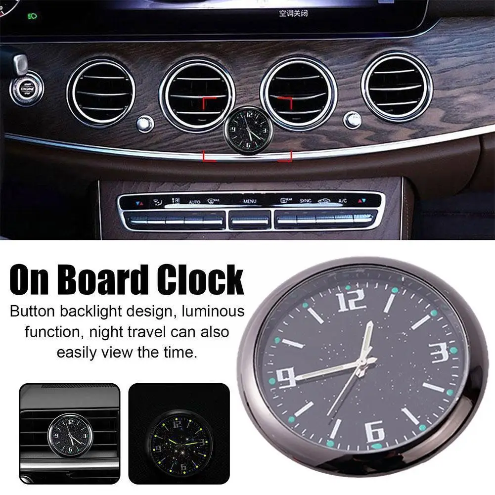 

Car Clock Luminous Mini Auto Gauge Clock Waterproof Quartz Clock with Stickers Aotu Interior Accessories for All Vehicle Mo T6R3