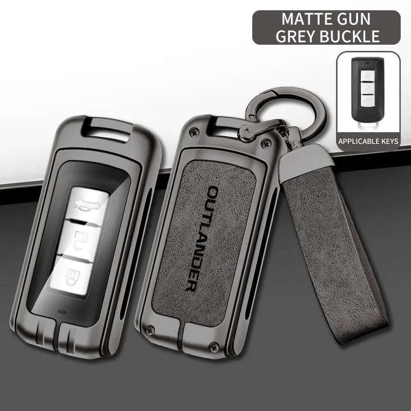 

Чехол для автомобильного ключа из цинкового сплава, защитный чехол для Mitsubishi Outlander, сумка для дистанционного ключа, брелок с пряжкой, автоаксессуары