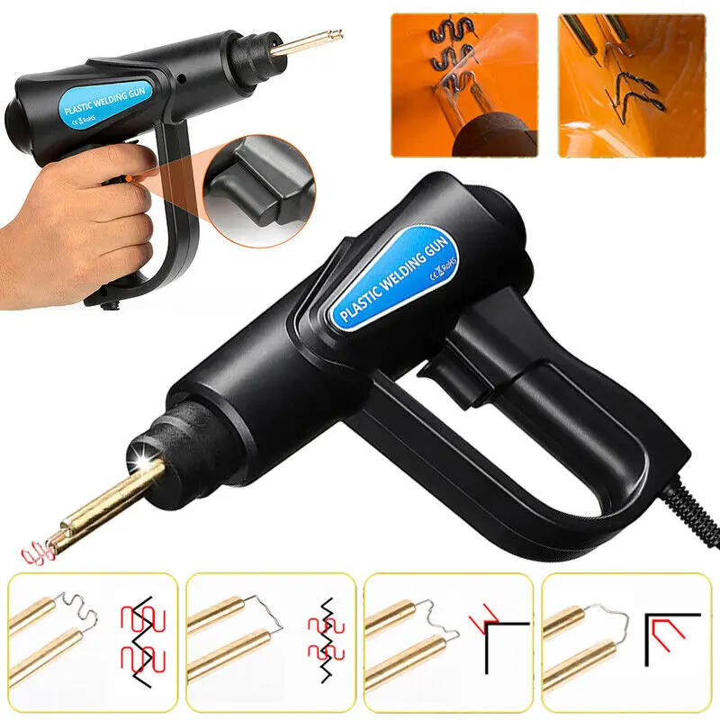 70W Handheld Plastic Welder Kit Hot Plastic Welding Gun Hot Stapler Garage Tools With 200/600/1000 Pcs Hot Staples Set