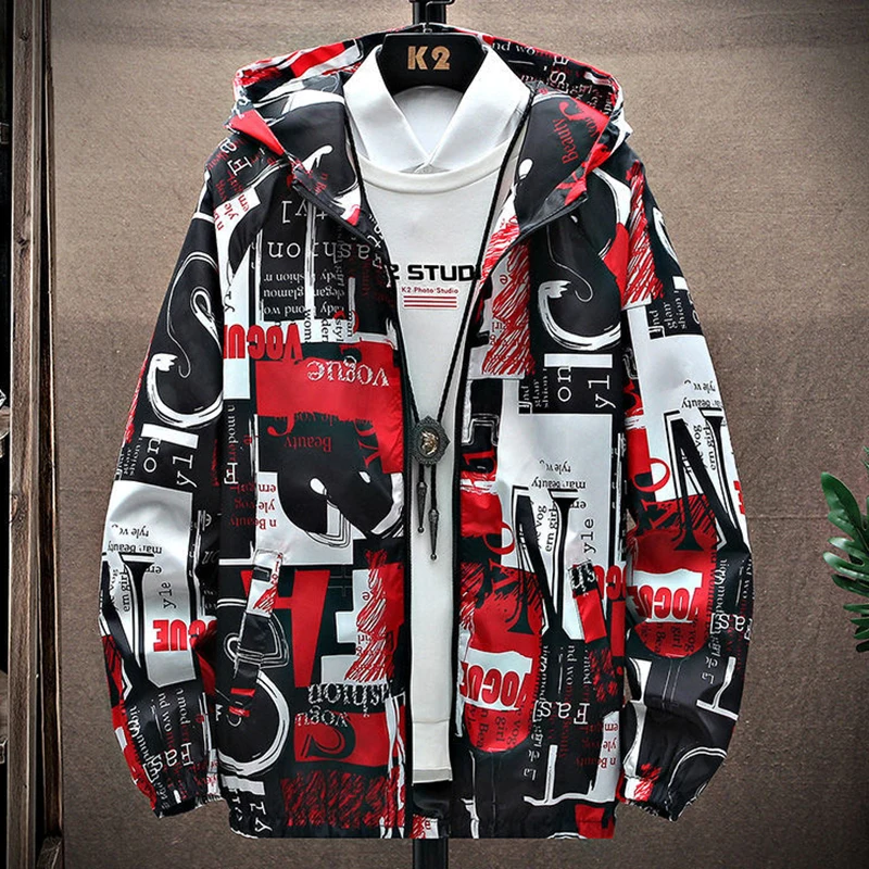 

2022 Autumn Mens Windbreakers Casual Hooded Jacket New Fashion Waterproof Coat Male Outerwear Men's CLothing Plus Size 5XL