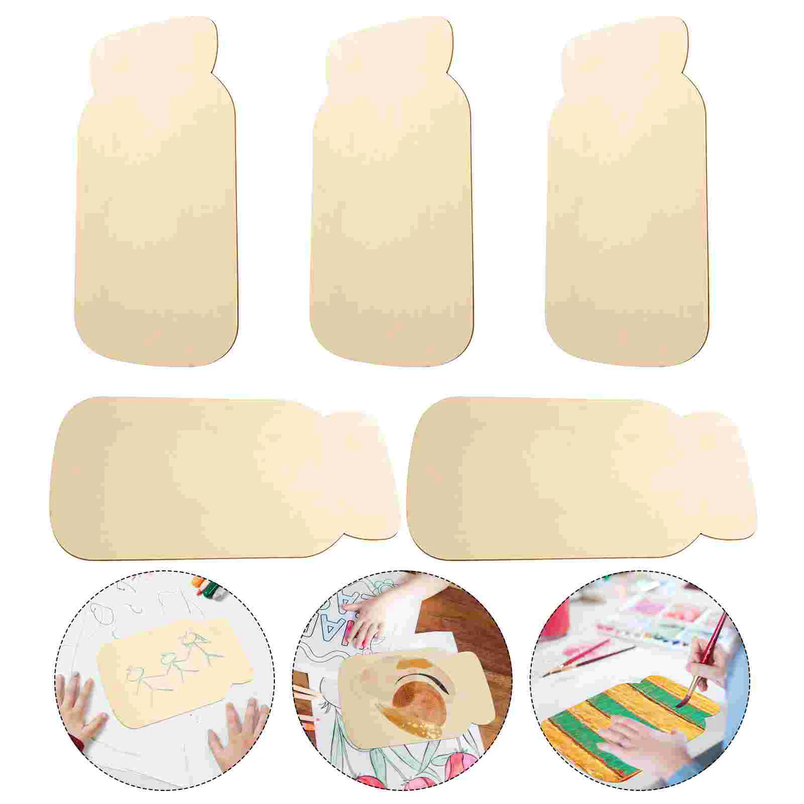 

5pcs Wood Slice Shape Graffiti Slice Wood Slices Wood Cutout Wood Chips
