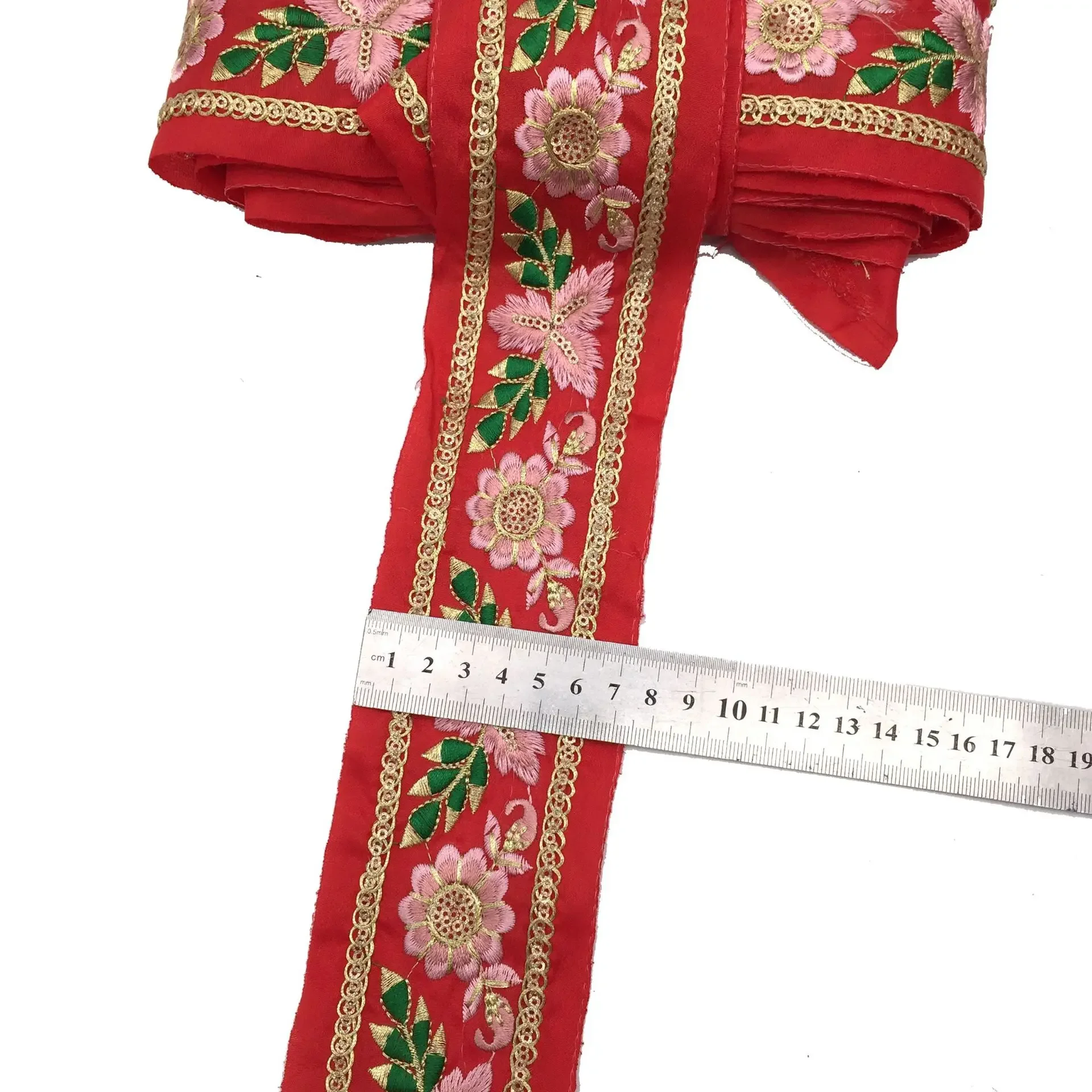 Этническая вышитая лента для аксессуаров одежды рукоделия шитья цветов 1 ярда