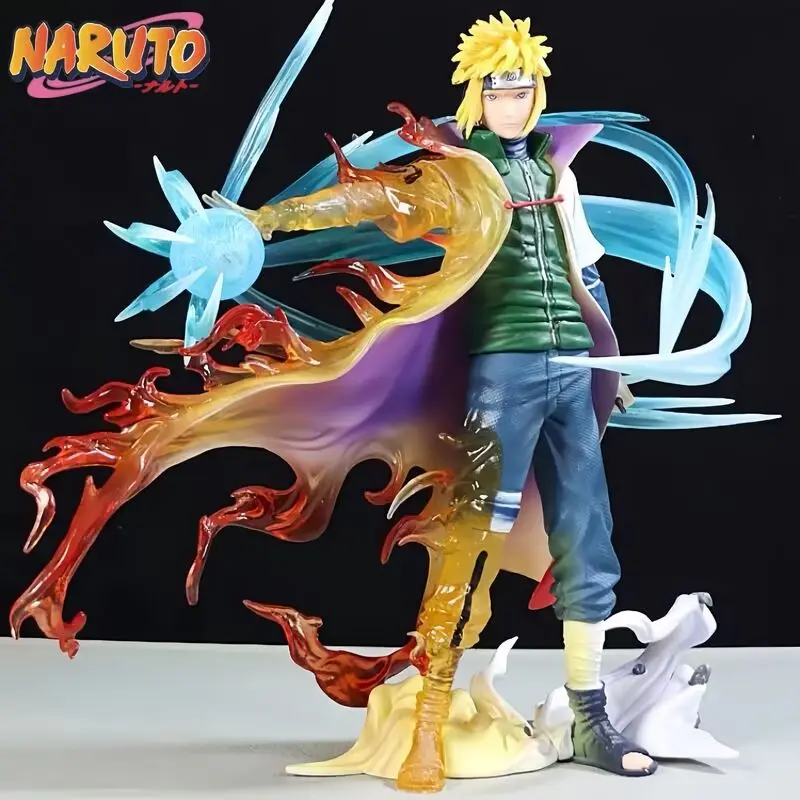 

26cm Naruto Namikaze Minato Anime Figures Gk Figurine With Led Pvc Statue Rasengan Decoration Collectible Kids Gift Model Toys