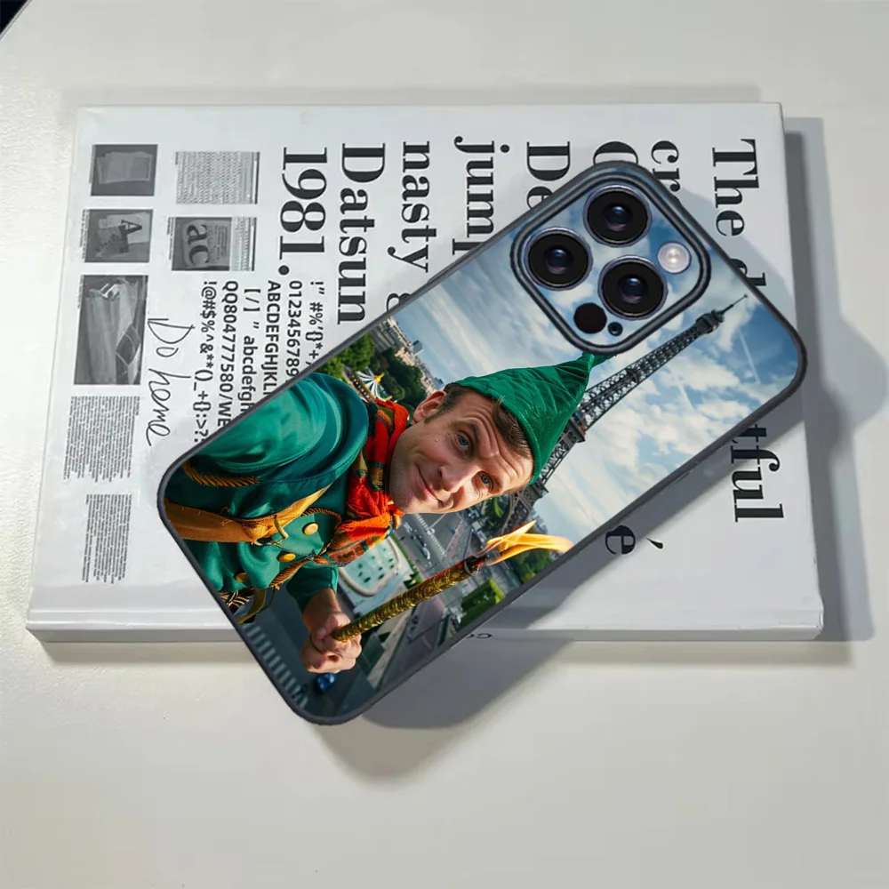 Французский чехол для телефона Immanuel M-Macron iPhone 16 15 14 13 12 11 PRO MAX PLUS мини-ТПУ приятный