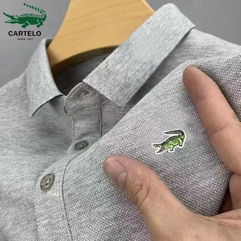 

2023 Summer New Men's Lapel Polo Shirt Embroidered Short Sleeve Casual Business Fashion Slim Fit Polo Shirt for Men