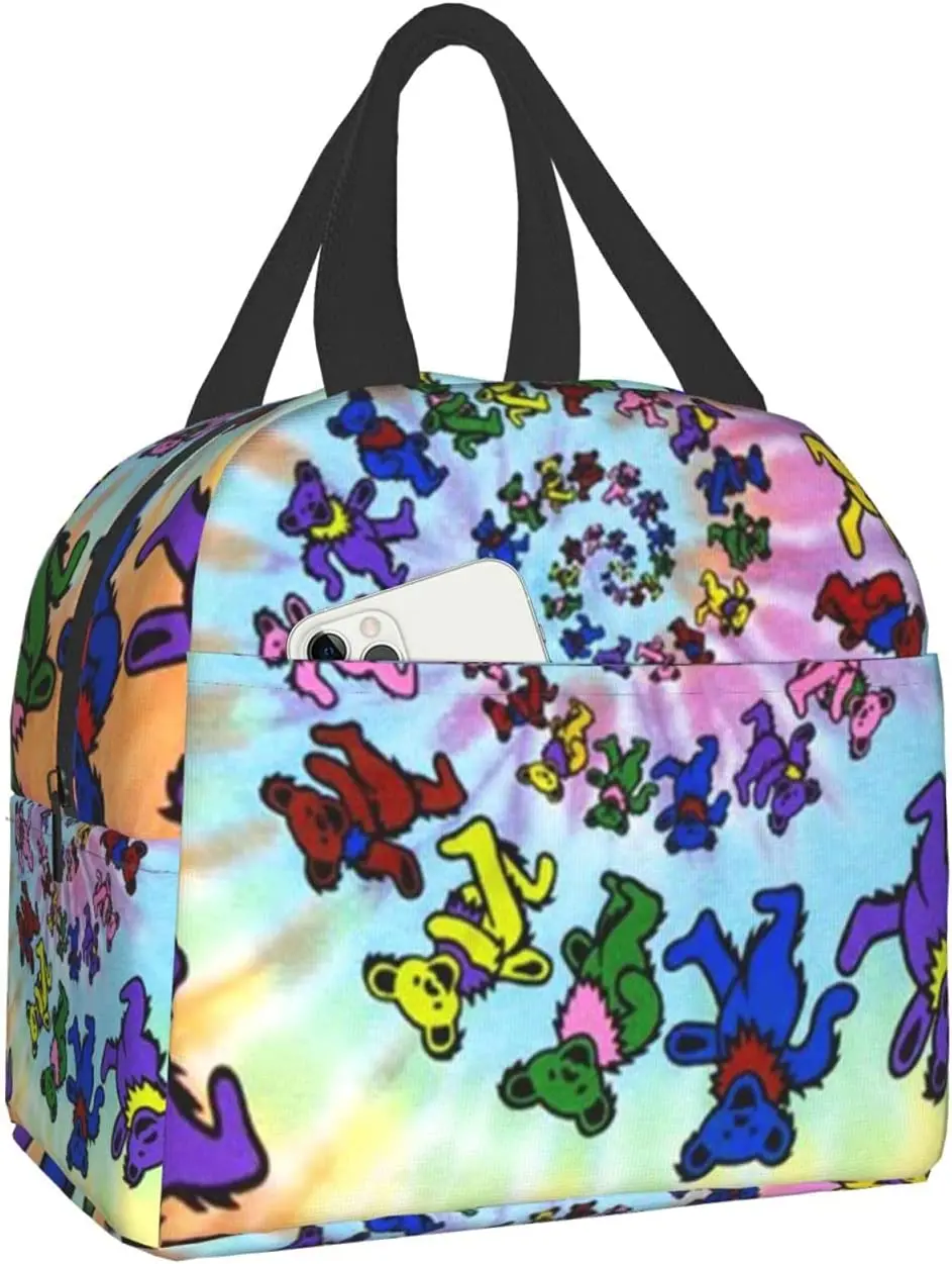 

Lunch Box Insulated Bag Tie Dye Insulated Lunch Bags Portable Stylish Lunch Bag Reusable Proof Simple Fresh Bag For Men/Women