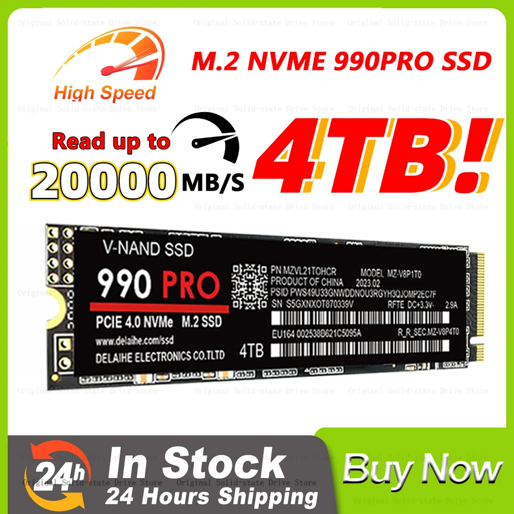 

2023 NVMe m2 SSD 8TB 990PRO NGFF 4TB M2 2280 M.2 SATA 512gb 1TB HDD 120g 240g 2TB HDD disco duro for Desktop Laptop ps5 ssd диск