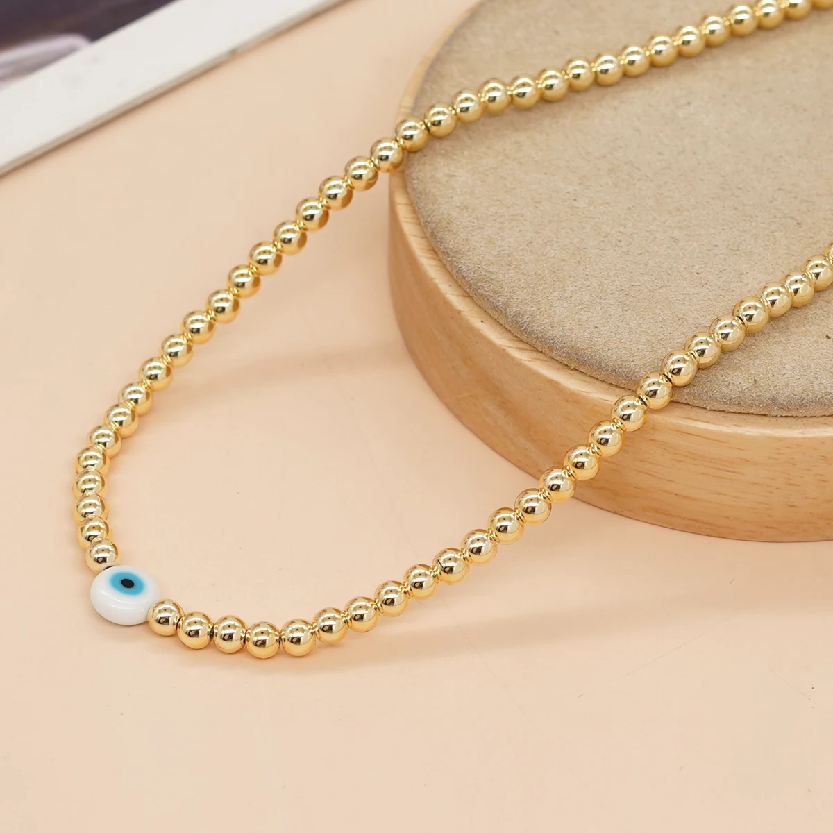 

YASTYT Japan Miyuki Bead Lapis Lazuli Evil Eye Golden Chain Choker Necklaces For Women Jewelry