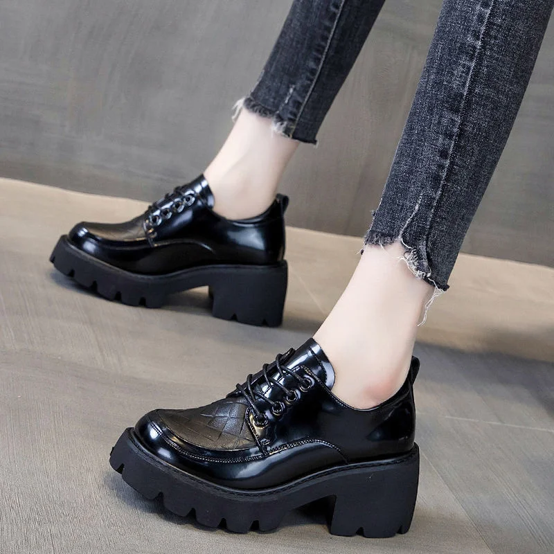 

Женские лоферы из лакированной кожи, черные повседневные туфли, 2023