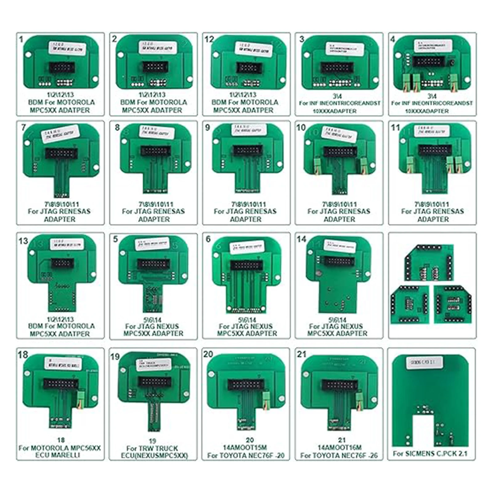 22 шт. BDM Адаптеры адаптер для зонда BDM100 инструмент настройки ЭБУ чипа тестер