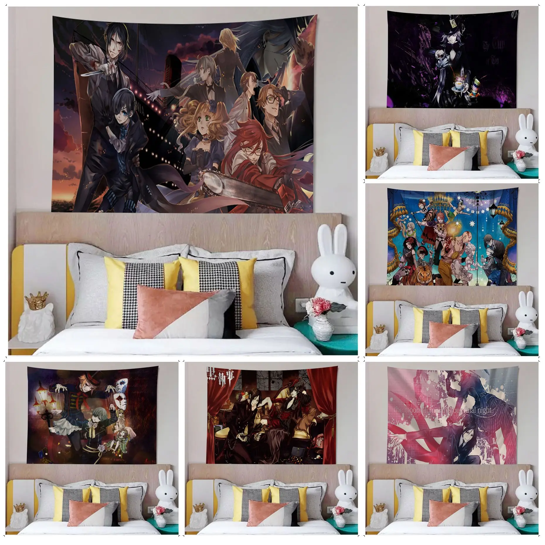

Black Butler Colorful Tapestry Wall Hanging Indian Buddha Wall Decoration Witchcraft Bohemian Hippie Art Home Decor