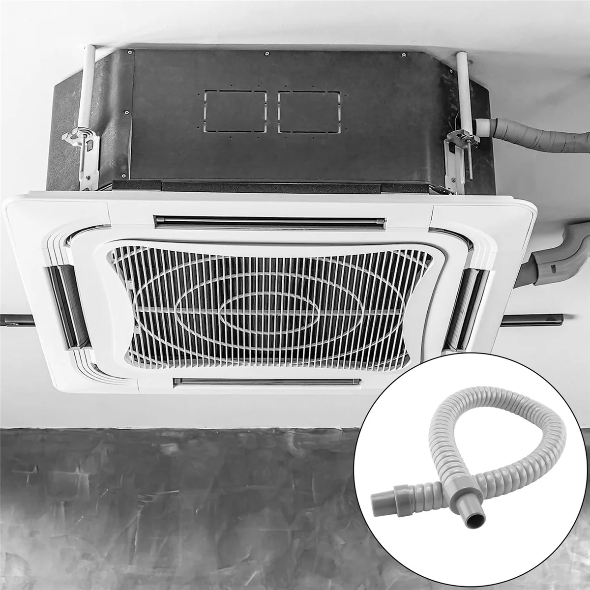 1 шт. пластиковый шланг для сливной воды длиной 60 см кондиционера серого цвета