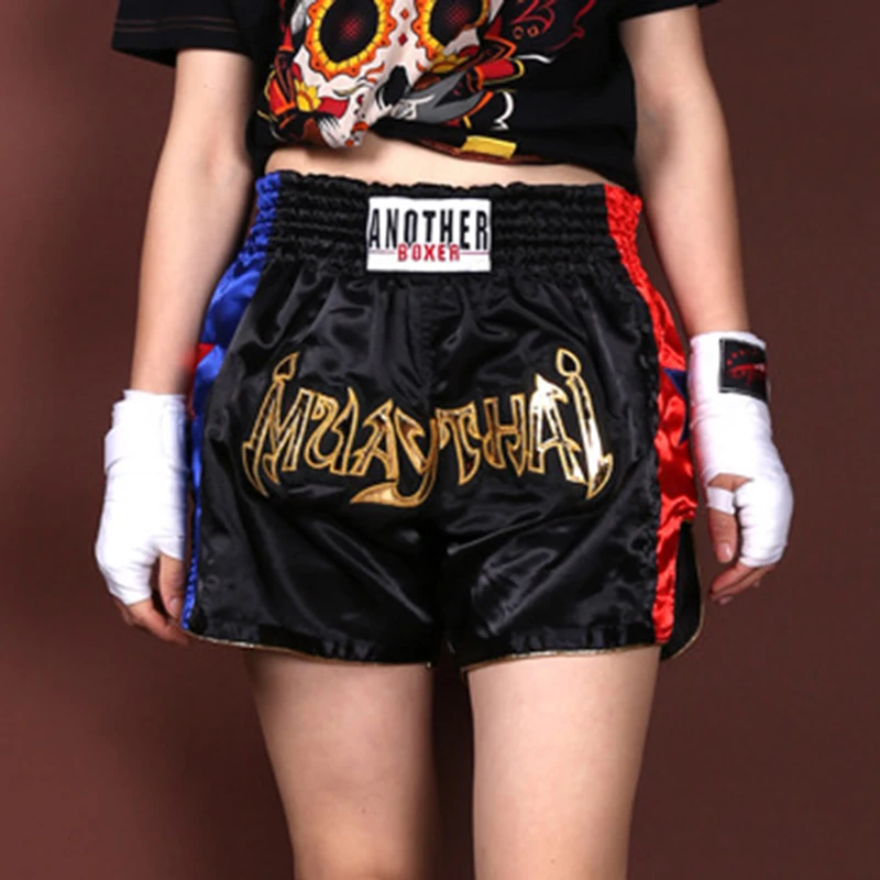 

MMA Boxing Shorts Men Muay Thai Training Women Breathable Elastic Fitness Kickboxing Polyester Sports Supplies Unisex