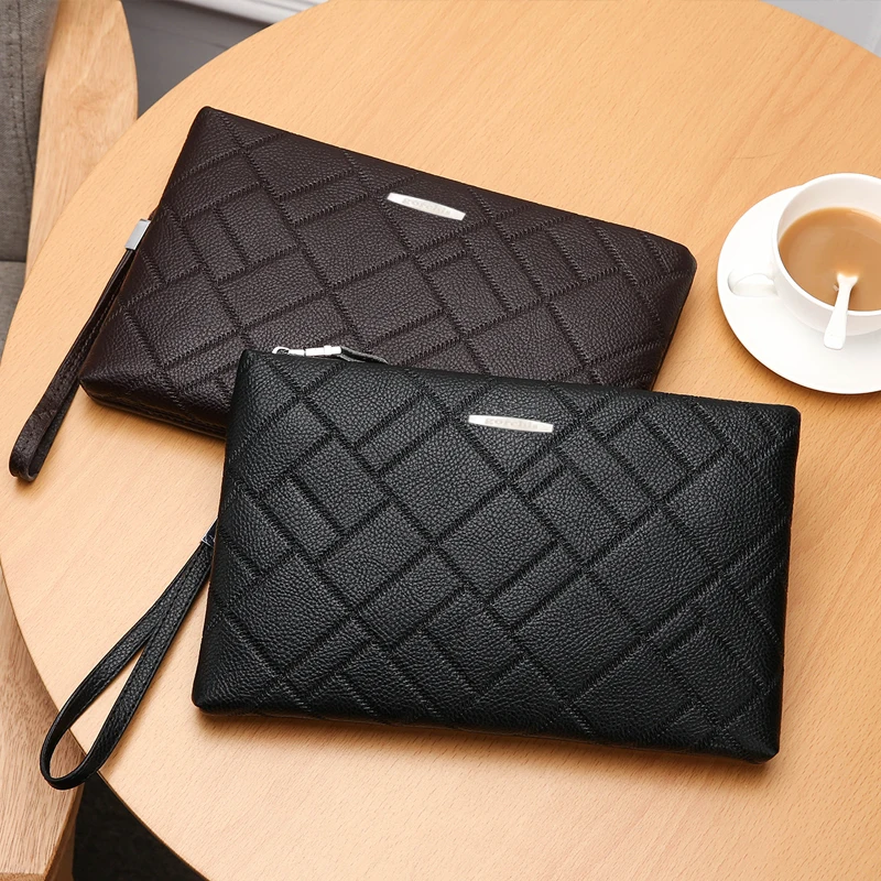 Мужская сумка из натуральной кожи роскошная деловая однотонная для карт