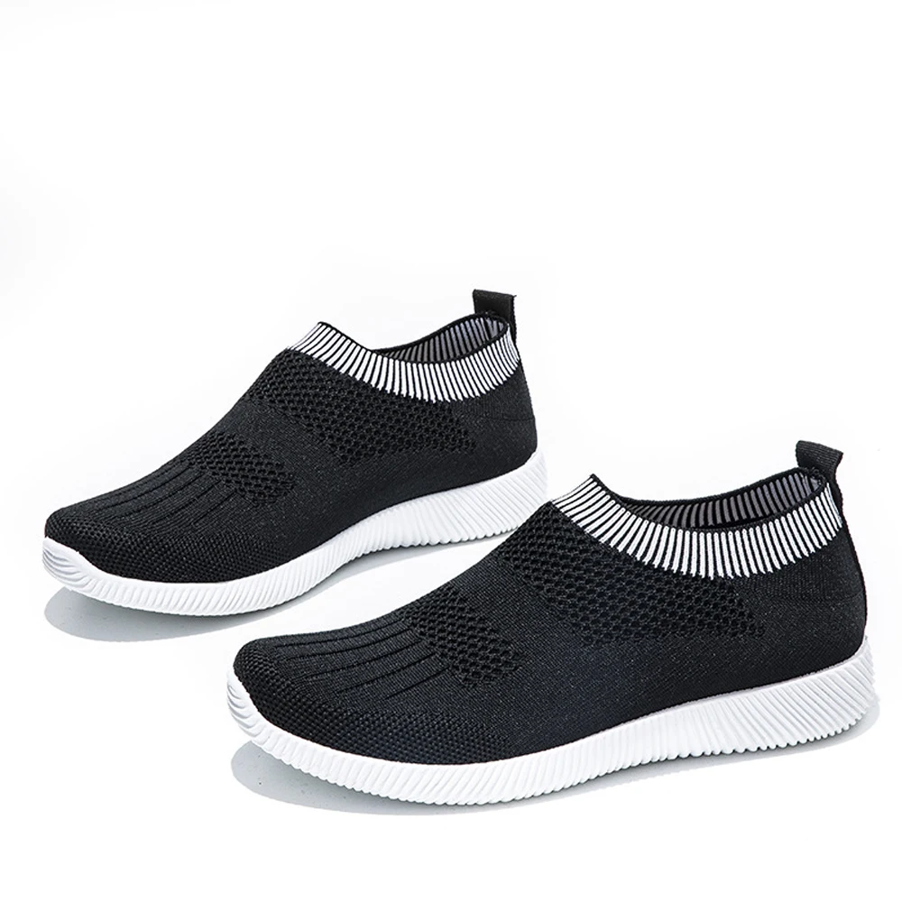 New Large Size Women's Shoes Fly Knitting Shoes Lightweight Socks Shoes Fashion Sports Single Shoes Fly Knitting Loafers Casual
