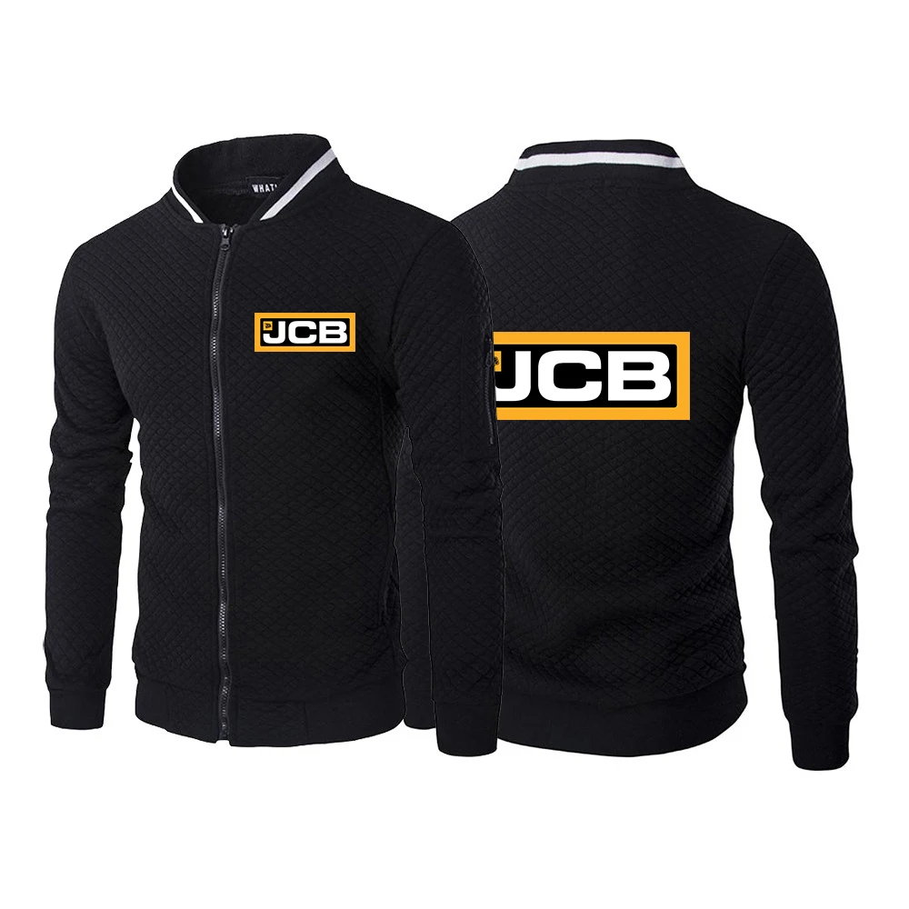 

2023 Midnight Star Excavator Jcb Tracksuit Solid Color Baseball Jacket Men Long Sleeve Zipper Hoodless Coat Clothing Tops