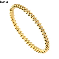 donia jewelry new european and american fashion rivets titanium steel micro set aaa zircon luxury retro bracelet