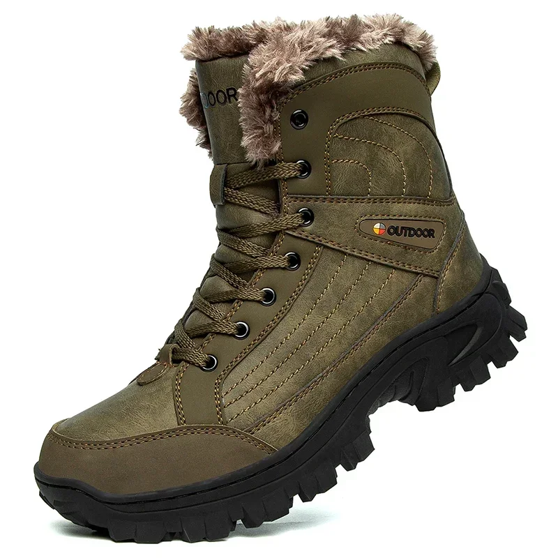 

Супертеплые зимние ботинки, Тактические Военные боевые ботинки, мужские кожаные уличные ботинки для охоты, треккинга, кемпинга, мужские ботинки с мехом