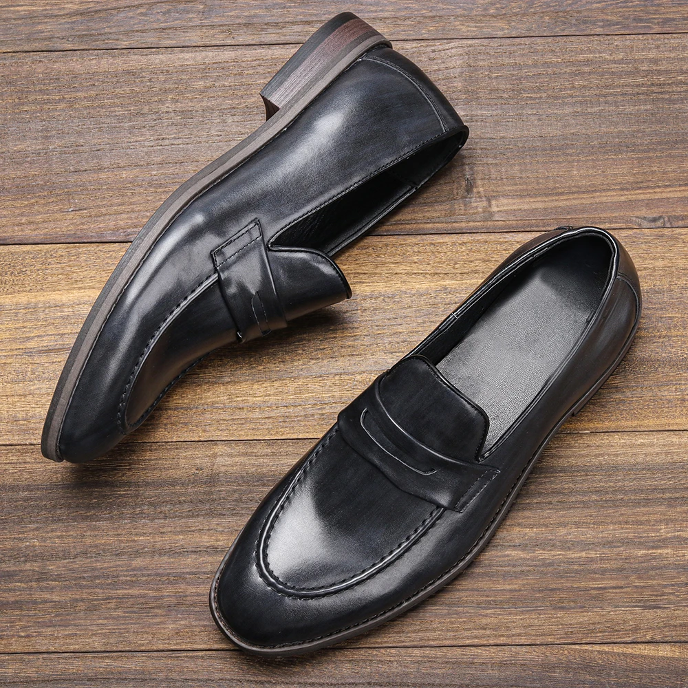 Мужская повседневная обувь удобного бренда 2023 классические мужские кожаные