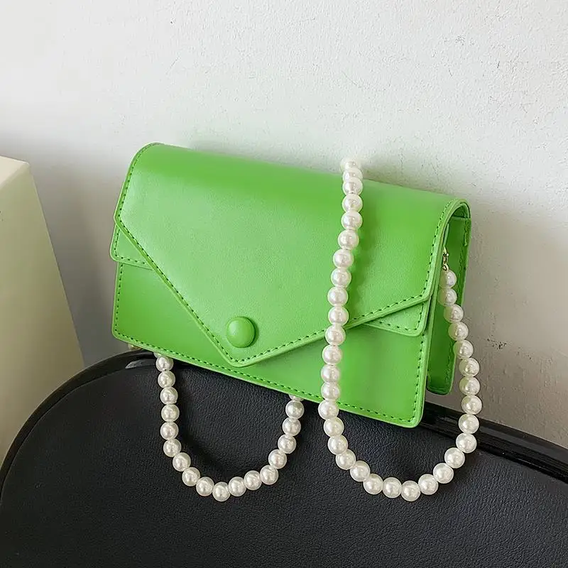 

Pearl Crossbody Purses Pink Purses And Handbags Luxury Designer Leather Green Shoulder Bag For Women Small Sling Crossbody Bag
