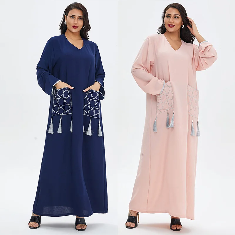 

Abaya Robe Femme Musulmane Hijab Abayat Dress Ramadan Kaftan Tassel Dresses Abayas for Women Dubai 2022 Caftan Marocain Vestido