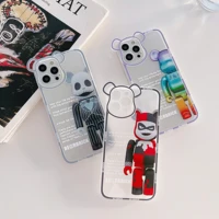 dc heroes joker harley quinn clown phone case for iphone 11 12 13 pro max x xs xr 8 plus shockproof transparent protector cover