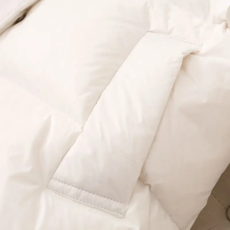 Women White Duck Down Jacket Stand Collar  Autumn Winter Short Outwear Casual Warm Loose Coat New Down Coat Outwear Ladies M50