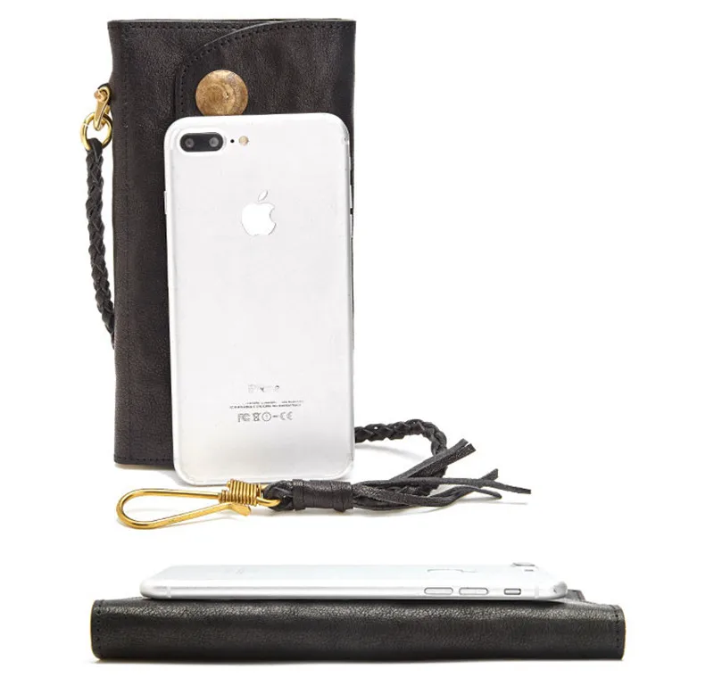 High-quality luxury cowhide men women's wallets casual simple genuine leather multi-function anti-theft phone card holder purse