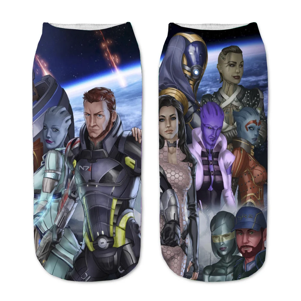 Носки мужские/женские прямые с 3D-принтом милые вечерние до щиколотки героями