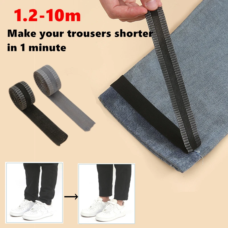 

Pants Edge Shorten Self-Adhesive Tape for Trousers Legs Edge Shortening Tape Paste Hem Iron on Pants Jeans Clothes Length Adjust