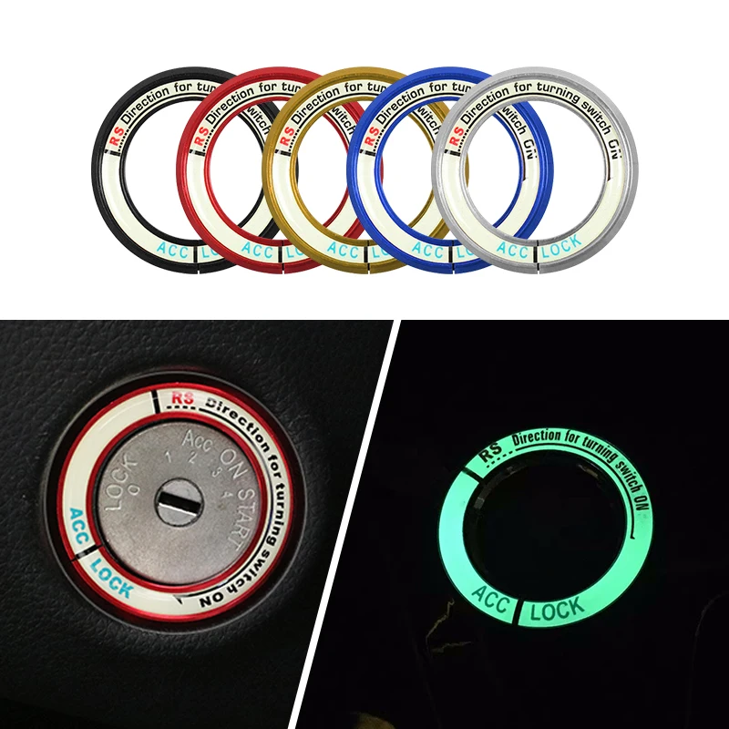 

Car Sticker Motorcycle Decal Luminous Ignition Switch Cover Glow Key Ring Hole Cover For Toyota Yaris L Corolla Levin Vios Style