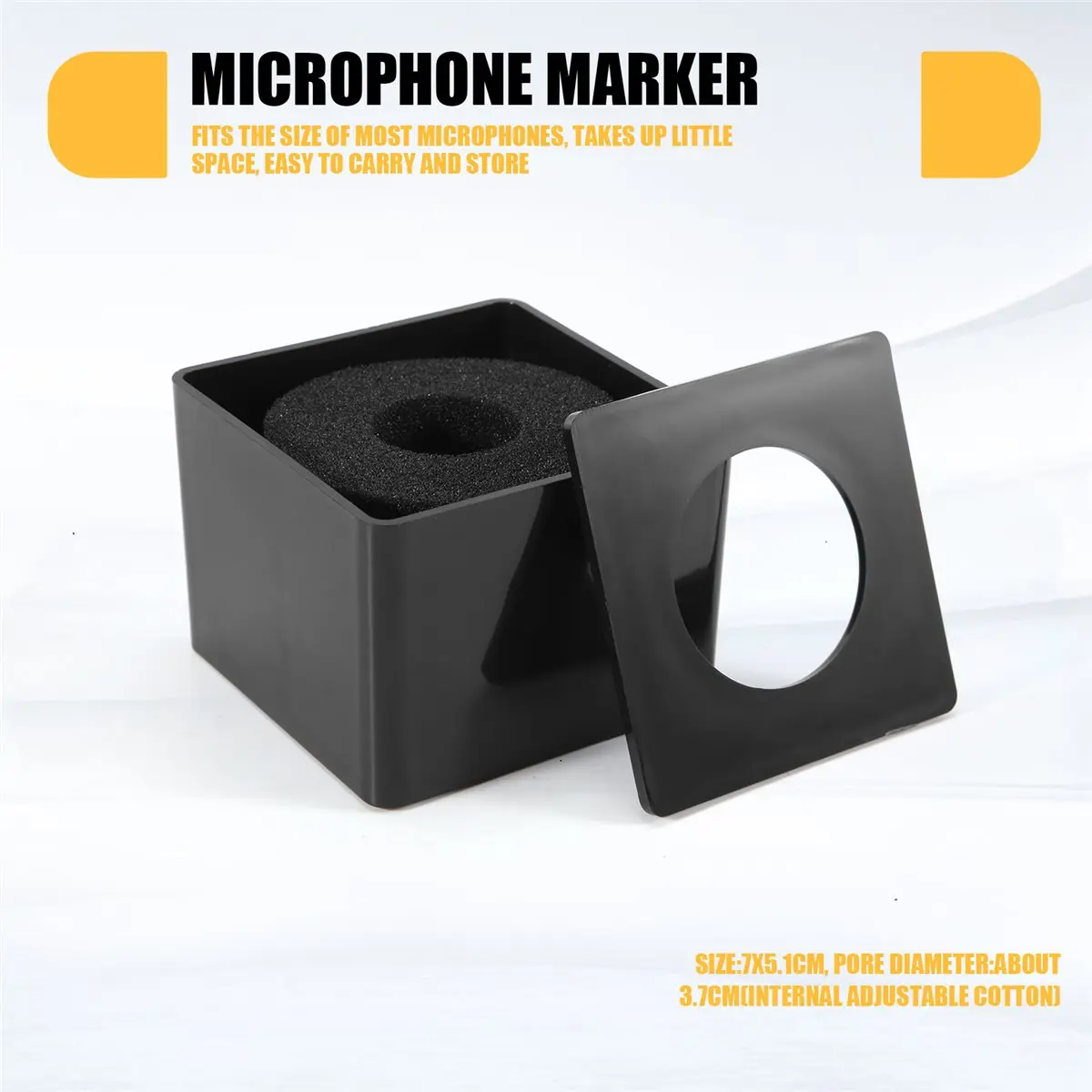 Фото T80C! 10 шт. квадратных держателей для микрофонов MarkFlag Mic Station-Cube, в форме флагов, для интервью, для репортеров, черные №4