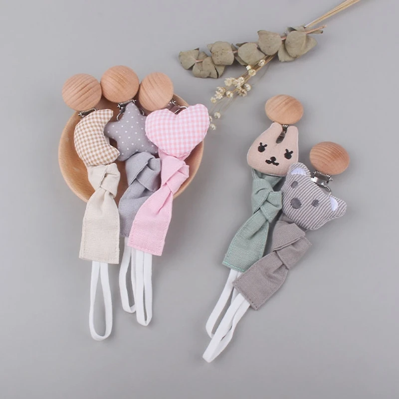 

Baby Dummy Holder Nipple Leash Strap Soother Teething Chewable Toy Cotton Linen Soother Belt Baby Teether Pacifier Chain