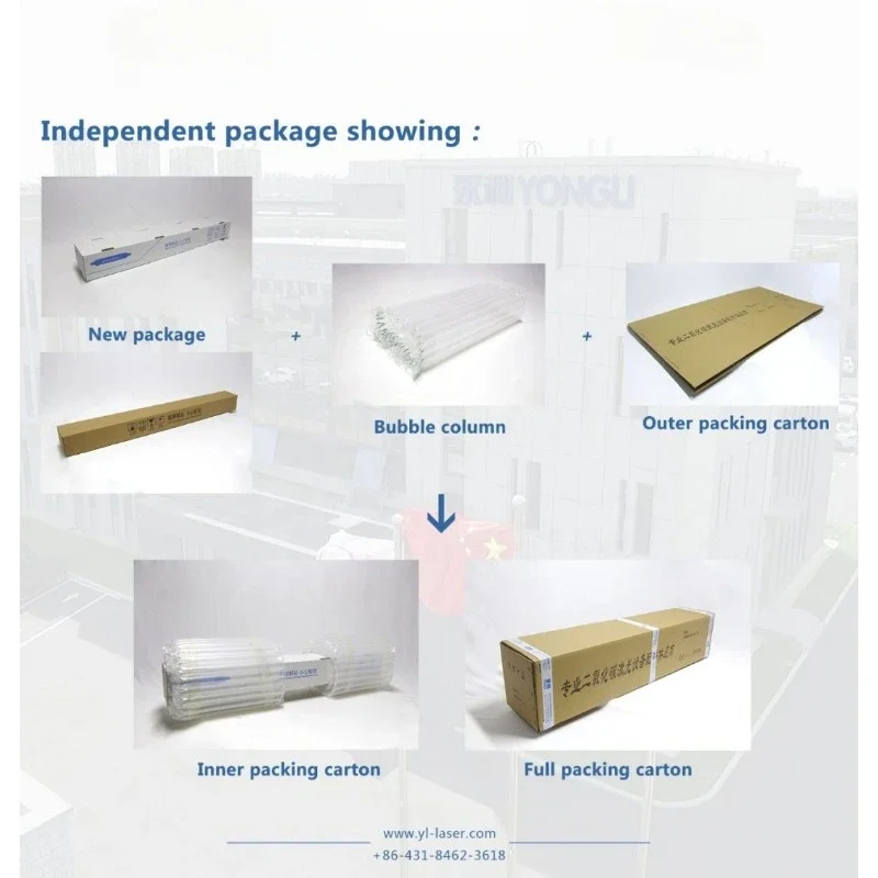 Лучший производитель Yongli 75 Вт 90 100 130 150 Co2 стеклянная лазерная трубка с