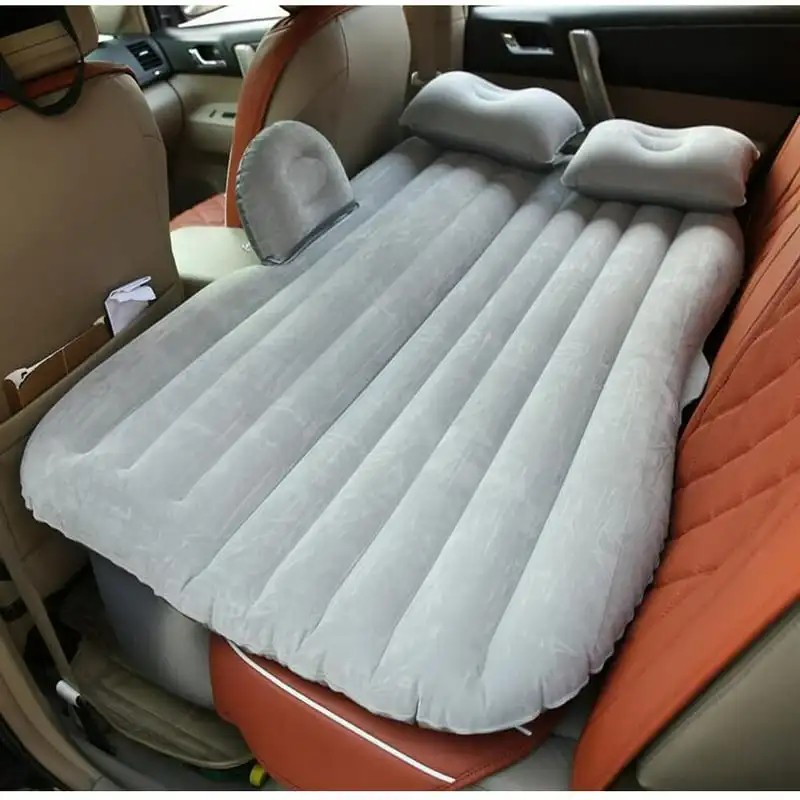 

Надувной удлиненный воздушный матрас для автомобиля с насосом и двумя подушками-облачно-серый