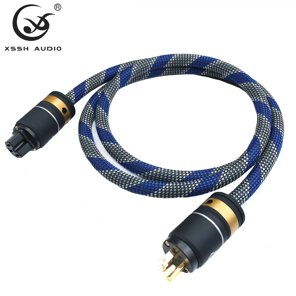 

XSSH audio HIFI Series II AC US EU IEC Electric Pure copper Power Cord Cable Wire for HiFi DVD AMP Amplifier CD Player