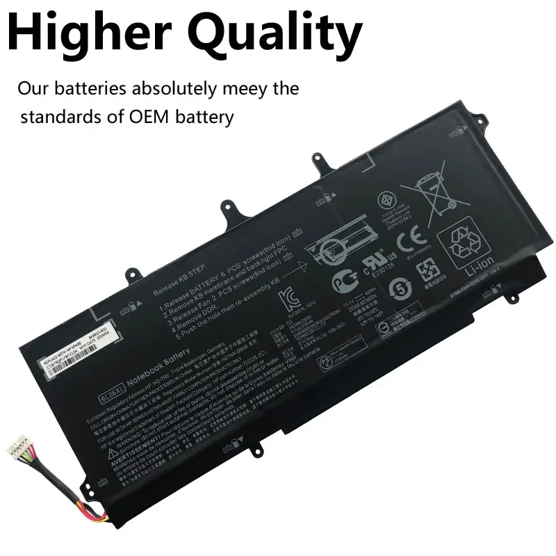 Фото BL06XL Аккумулятор для ноутбука, совместимый с HP EliteBook Folio 1040 G0 G1 G2 HSTNN-DB5D IB5D W02C 722236 -171 1С1 271 722297 -001 F450C №4