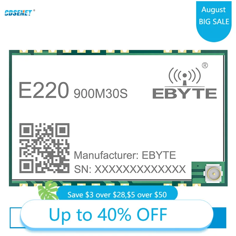 Беспроводной модуль широкого спектра LLCC68 LoRa 868 МГц 915 МГц E220-900M30S 30 дБм 10 км IPEX/stamp антенна отверстия