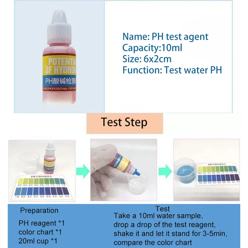 Тестовый агент PH NH4 NO2 NO3 GH CI H2S DO для проверки аквариума |