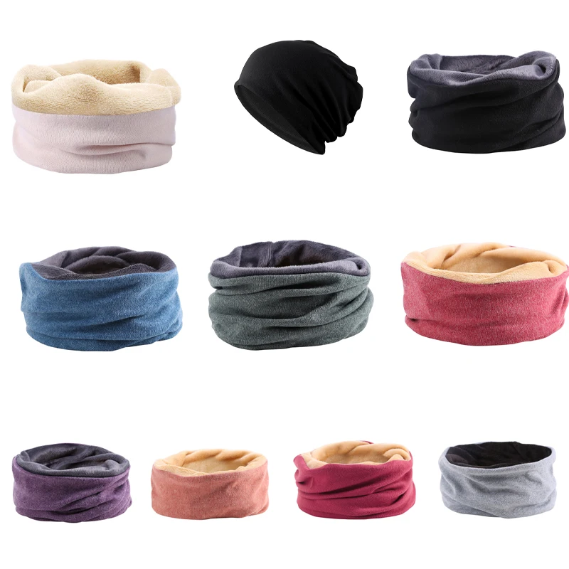 

Winter warm plus velvet hat solid color pullover hat autumn and winter plus velvet warm light board turban cap for men and women