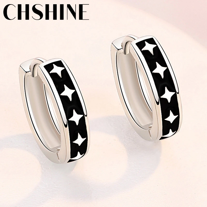 

CHSHINE 925 Sterling Silver Stars Earrings For Women Banquet Fashion Party Charm Gift Jewelry